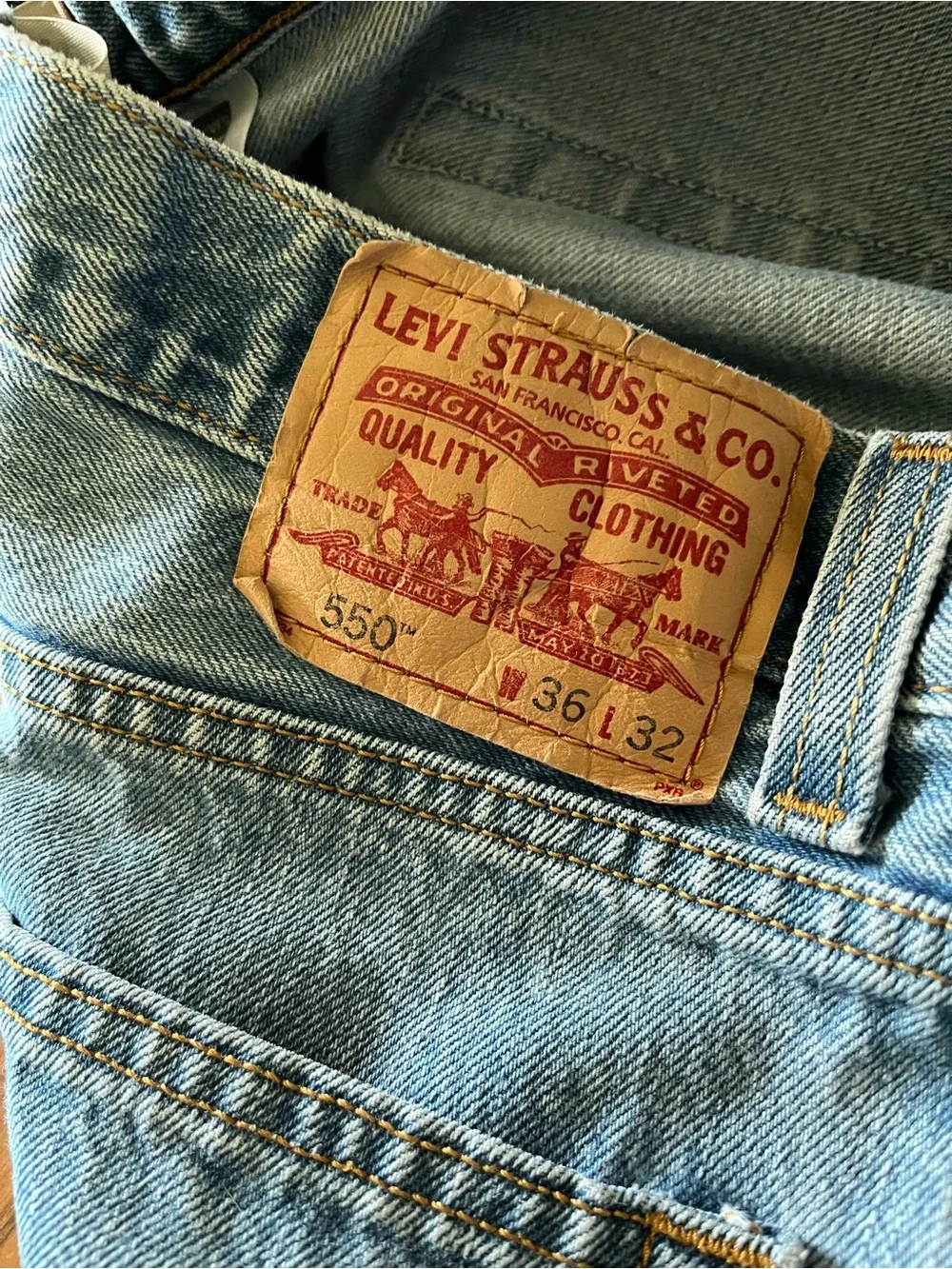 Levi's 550 men’s 36 x 32 Light Blue Straight Leg Jeans